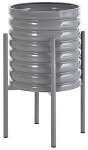 Magasított virágállvány SESLERIA 31 cm Fém Sötétszürke