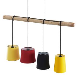 Függőlámpa Lindby, Hinai, dimmable, Fa, Nappali, Szövet / Textília, Skandináv