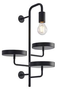 Fali Lámpa Lindby, Hanjo, dimmable, Fekete, Nappali, Fém, Modern
