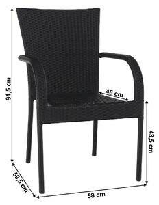 KONDELA Kerti rakásolható szék, barna, LAKIA