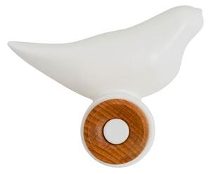 King Home BIRD fali fogas fehér polipropilén és bükk fa skandináv design