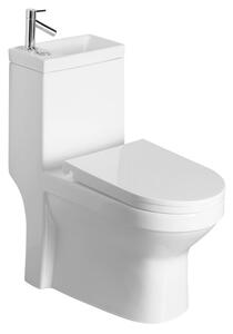 Aqualine, HYGIE WC kombi mosdóval + ülőke, hátsó/alsó hulladék, fehér, PB104