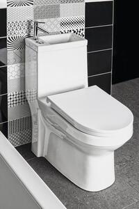 Aqualine, HYGIE WC kombi mosdóval + ülőke, hátsó/alsó hulladék, fehér, PB104