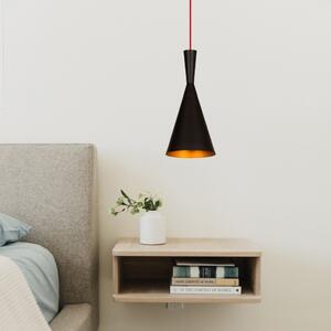 Elmas 3541 fekete-piros vas függőlámpa, Ø19 cm