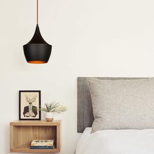 Elmas 3551 fekete-piros fém függőlámpa, Ø23 cm