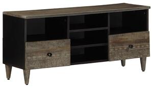 Fekete tömör mangófa TV-szekrény 100 x 33 x 46 cm