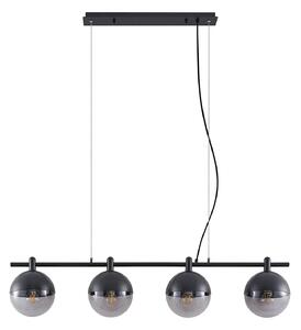 Függőlámpa Lucande, Dustian, dimmable, Fekete, Konyha, Üveg, Dizájn
