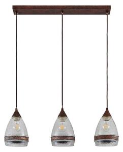 Függőlámpa Lindby, Millina, dimmable, Barna / Rozsdabarna, Konyha, Üveg, Antik
