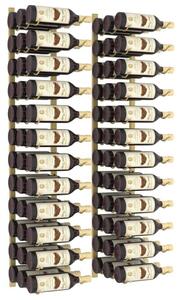 VidaXL 2 db arany vas falra szerelhető bortartó állvány 36 palacknak