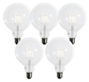 5 darabos E27 3 lépésben dimmelhető LED spirál filament izzókészlet G125 4W 450 lm 2700K
