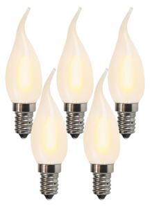5 db E14-es LED matt gyertyalámpa BXS35 1W 100 lumen 2200K