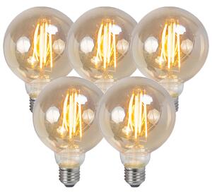 5 db-os készlet E27 szabályozható LED izzószál füstös izzó 5W 450lm 2200K