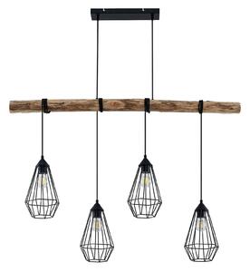 Függőlámpa Lindby, Eldarion, dimmable, Fa, Nappali, Fém, Modern