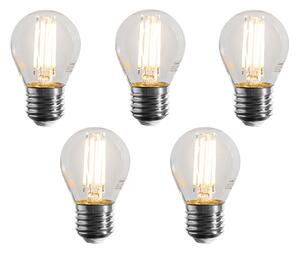 5 darabos E27 dimmelhető LED Filament izzókészlet G45 átlátszó 4W 470 lm 2700K