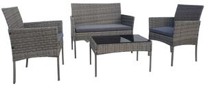 GardenLine 4 személyes rattan kerti Ülőgarnitúra - szürke