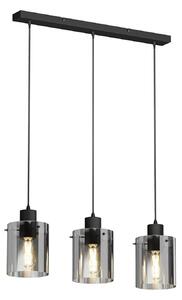 Függőlámpa Lindby, Kourtney, dimmable, Fekete, Nappali, Üveg, Modern
