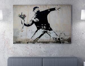 WY18 Banksy Virágdobáló vászonkép, 50 x 70 cm