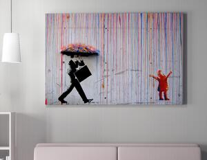 WY64 Banksy Színes eső vászonkép, 50 x 70 cm