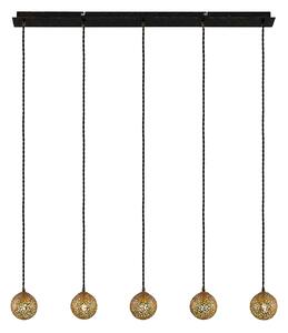 Függőlámpa Lucande, Zale, dimmable, Fekete, Nappali, Fém, Marokkói
