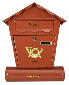 Postaláda NESTOR, 440x370x100 mm, barna, posta