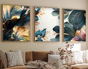 Huhu217 keretezett MDF falikép, 50 x 70 cm, 3 db-os szett