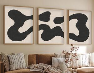 Huhu199 keretezett MDF falikép, 50 x 70 cm, 3 db-os szett