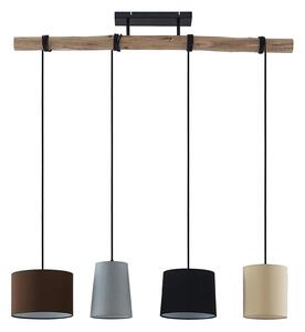 Függőlámpa Lindby, Amilia, dimmable, Fa, Konyha, Szövet / Textília, Modern