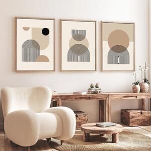 Huhu263 keretezett MDF falikép, 50 x 70 cm, 3 db-os szett