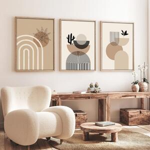 Huhu264 keretezett MDF falikép, 50 x 70 cm, 3 db-os szett
