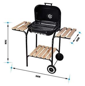 Landgraf faszenes Grill polcokkal - barna-fekete