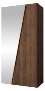 Gardróbszekrény Hartford 633, Laminált forgácslap, 202x100x50cm, Dió, Aranysárga