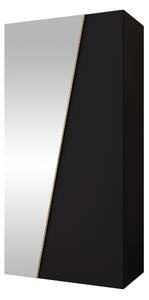 Gardróbszekrény Hartford 633, Laminált forgácslap, 202x100x50cm, Aranysárga, Fekete