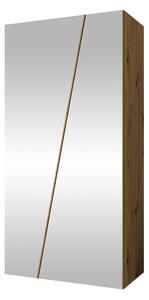 Gardróbszekrény Hartford 634, Laminált forgácslap, 202x100x50cm, Artisan tölgy, Aranysárga