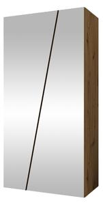 Gardróbszekrény Hartford 634, Laminált forgácslap, 202x100x50cm, Artisan tölgy, Fekete