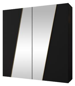 Gardróbszekrény Hartford 635, Laminált forgácslap, 202x200x50cm, Aranysárga, Fekete