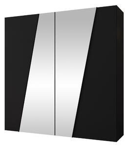 Gardróbszekrény Hartford 635, Laminált forgácslap, 202x200x50cm, Fekete