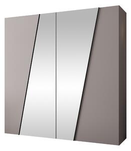 Gardróbszekrény Hartford 635, Laminált forgácslap, 202x200x50cm, Kasmír, Fekete