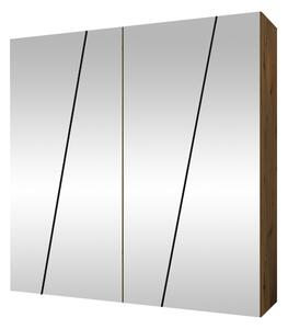 Gardróbszekrény Hartford 636, Laminált forgácslap, 202x200x50cm, Artisan tölgy, Fekete