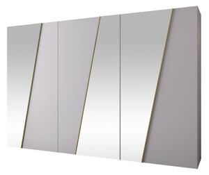 Gardróbszekrény Hartford 637, Laminált forgácslap, 202x300x50cm, Aranysárga, Fehér