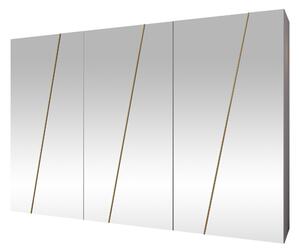 Gardróbszekrény Hartford 638, Laminált forgácslap, 202x300x50cm, Aranysárga, Fehér