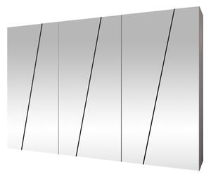 Gardróbszekrény Hartford 638, Laminált forgácslap, 202x300x50cm, Fekete, Fehér