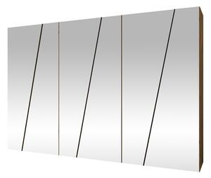 Gardróbszekrény Hartford 638, Laminált forgácslap, 202x300x50cm, Artisan tölgy, Fekete