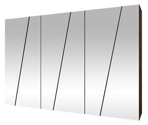 Gardróbszekrény Hartford 638, Laminált forgácslap, 202x300x50cm, Dió, Fekete