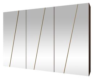 Gardróbszekrény Hartford 638, Laminált forgácslap, 202x300x50cm, Dió, Aranysárga