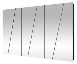 Gardróbszekrény Hartford 638, Laminált forgácslap, 202x300x50cm, Aranysárga, Fekete