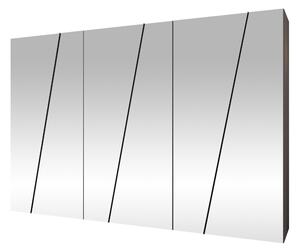 Gardróbszekrény Hartford 638, Laminált forgácslap, 202x300x50cm, Kasmír, Fekete