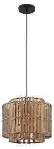 Függőlámpa Lindby, Bridga, dimmable, Fa, Nappali, Bambusz, Boho