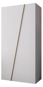 Gardróbszekrény Hartford 639, Laminált forgácslap, 202x100x50cm, Aranysárga, Fehér
