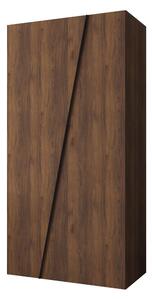 Gardróbszekrény Hartford 639, Laminált forgácslap, 202x100x50cm, Dió, Fekete