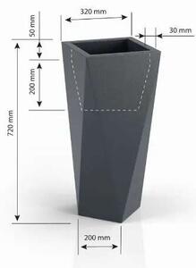 MONUMO VASO fehér 72cm Designer virágcserép MONUMO VASO fehér 72cm